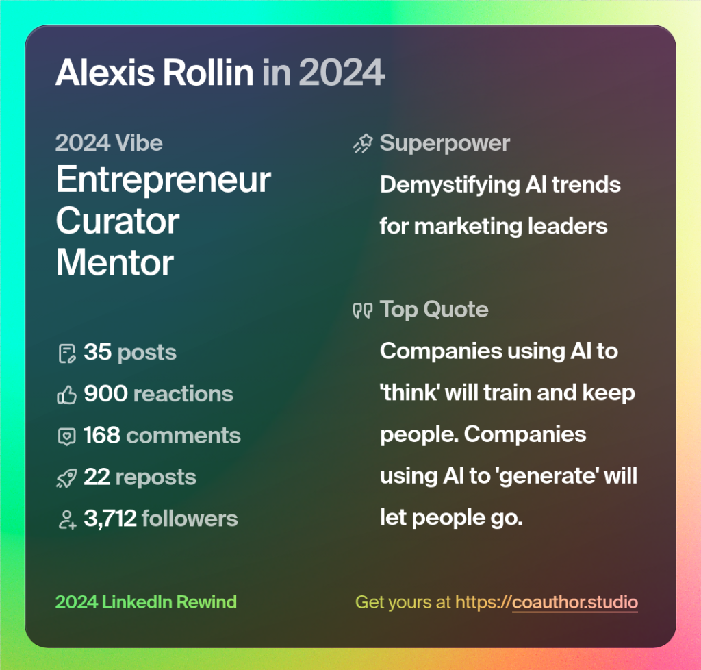 2024 LinkedIn Rewind d'Alexis Rollin